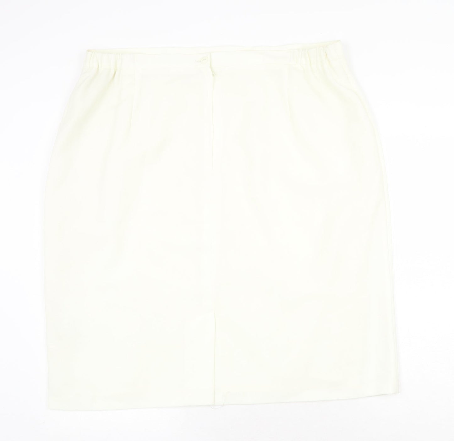 For Women Womens Ivory Polyester Straight & Pencil Skirt Size 24 Zip