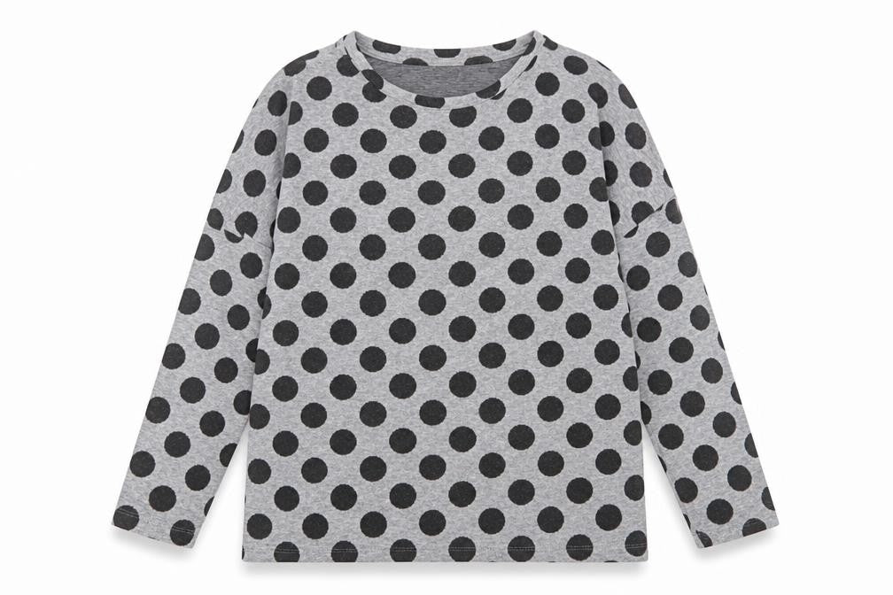 TU Womens Grey Scoop Neck Polka Dot Polyester Pullover Jumper Size 14