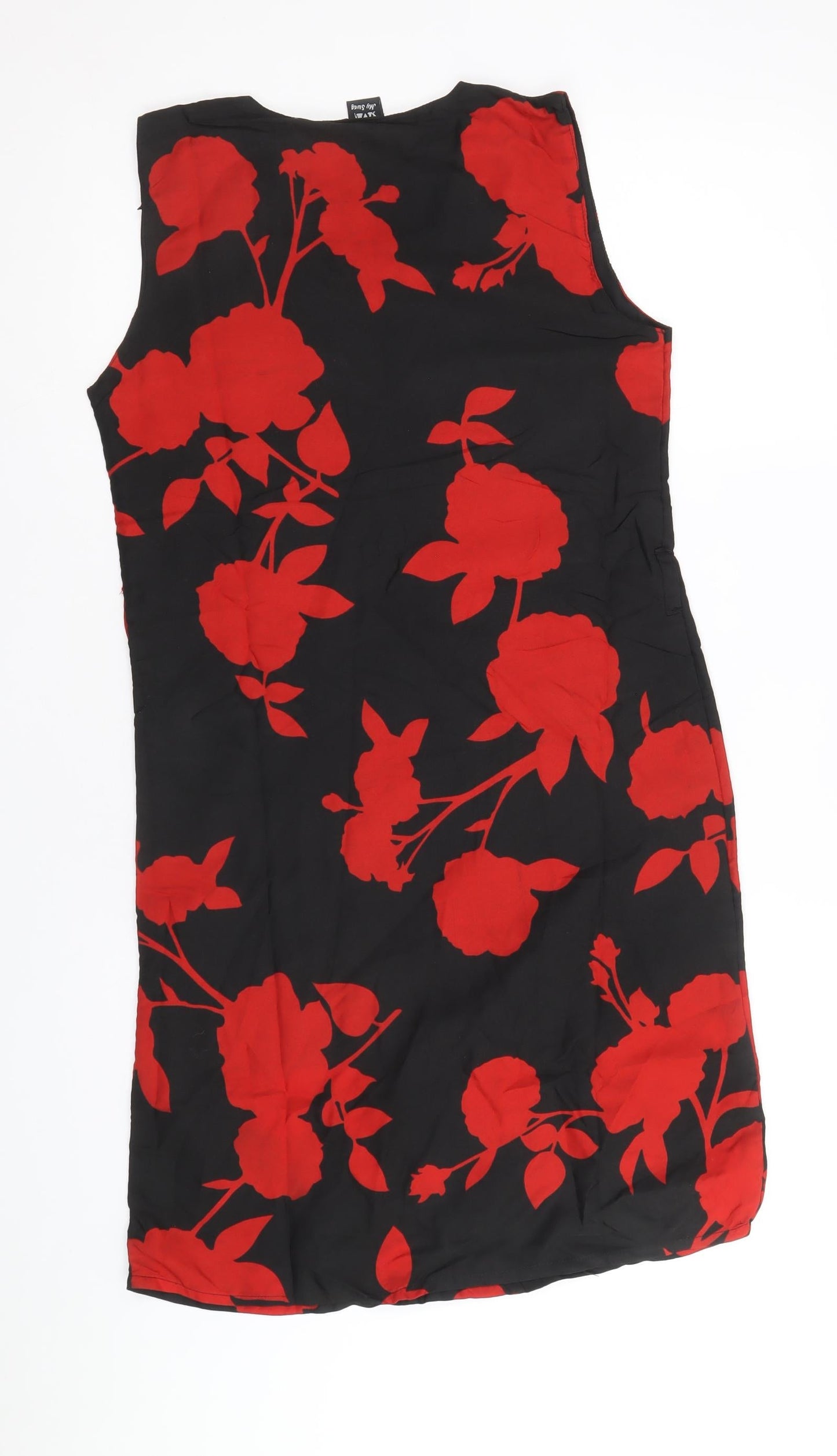 My Swag Womens Black Floral Polyester Shift Size S Round Neck Pullover