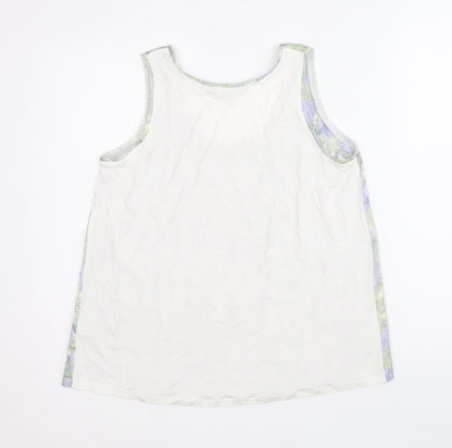 Marks & Spencer Womens Multicoloured Geometric Polyester Basic Tank Size 8 Scoop Neck