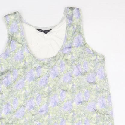 Marks & Spencer Womens Multicoloured Geometric Polyester Basic Tank Size 8 Scoop Neck