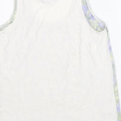 Marks & Spencer Womens Multicoloured Geometric Polyester Basic Tank Size 8 Scoop Neck