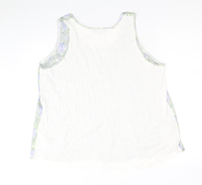 Marks & Spencer Womens Multicoloured Geometric Polyester Basic Tank Size 16 Round Neck