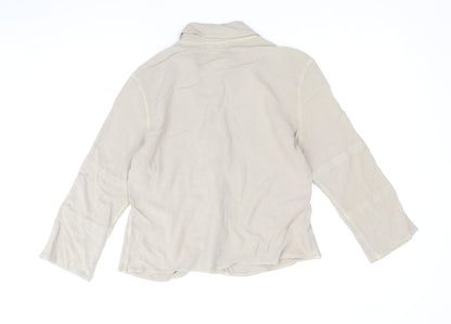 Off Shoot Womens Brown Viscose Basic Button-Up Size S Collared - Size S-M