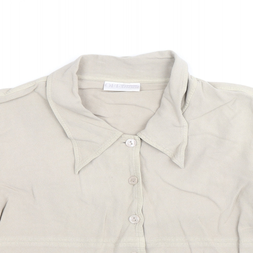 Off Shoot Womens Brown Viscose Basic Button-Up Size S Collared - Size S-M