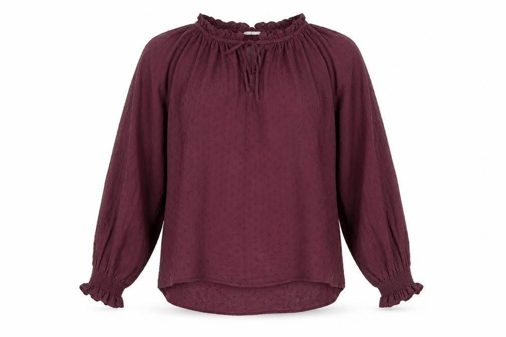 H&M Womens Purple Viscose Basic Blouse Size 8 Round Neck