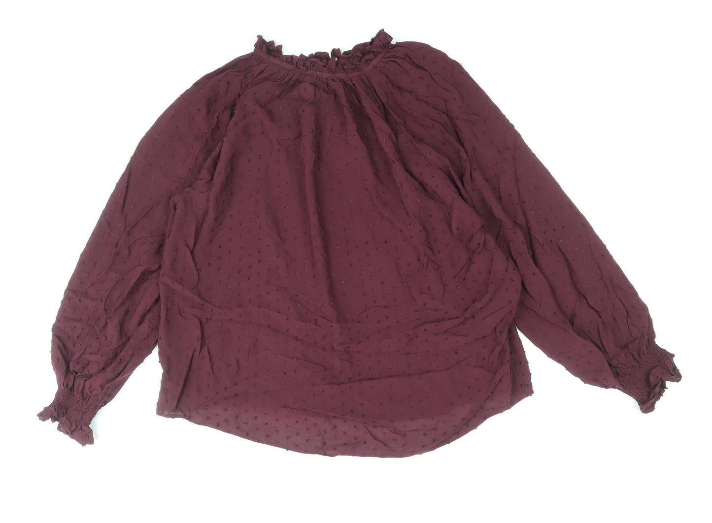 H&M Womens Purple Viscose Basic Blouse Size 8 Round Neck