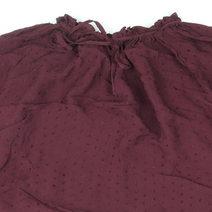 H&M Womens Purple Viscose Basic Blouse Size 8 Round Neck