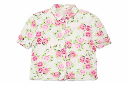 Divided by H&M Womens Multicoloured Floral Viscose Basic Button-Up Size 6 Collared