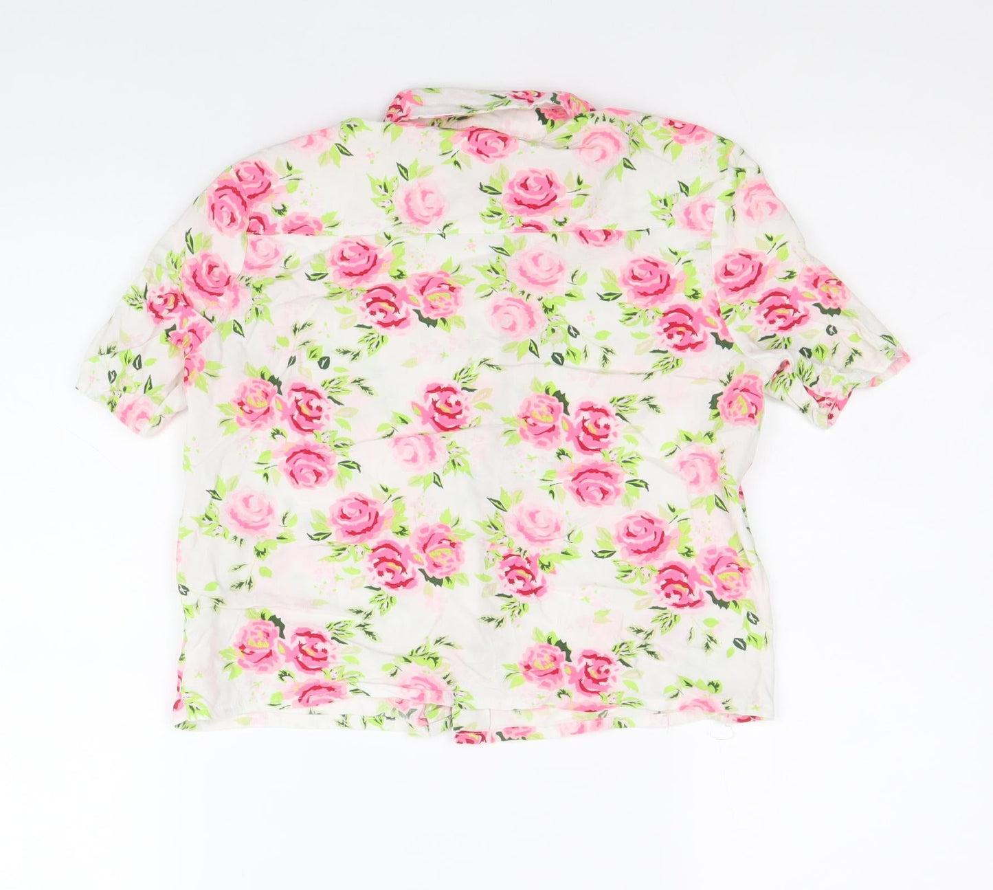 Divided by H&M Womens Multicoloured Floral Viscose Basic Button-Up Size 6 Collared