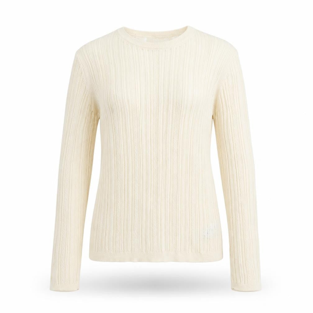 Marks & Spencer Womens Beige Scoop Neck Polyester Pullover Jumper Size M