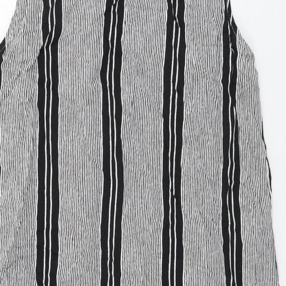 Atmosphere Womens Black Striped Viscose Basic Blouse Size 10 Boat Neck