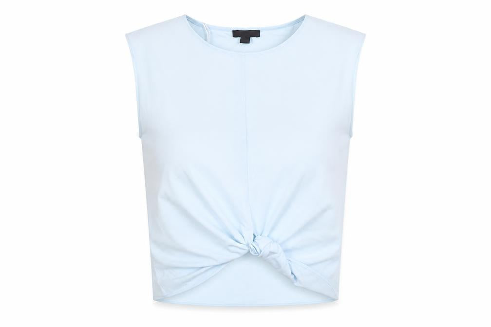 Primark Womens Blue Polyester Cropped Tank Size 8 Round Neck