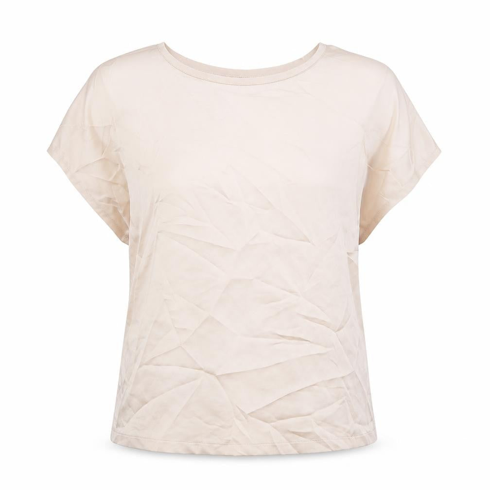 Mango Womens Pink Viscose Basic T-Shirt Size S Scoop Neck
