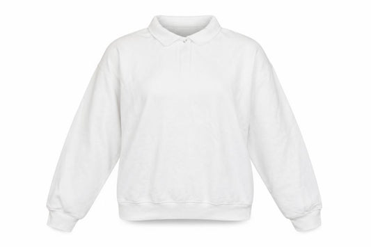 Zara Womens White Cotton Pullover Sweatshirt Size S Button