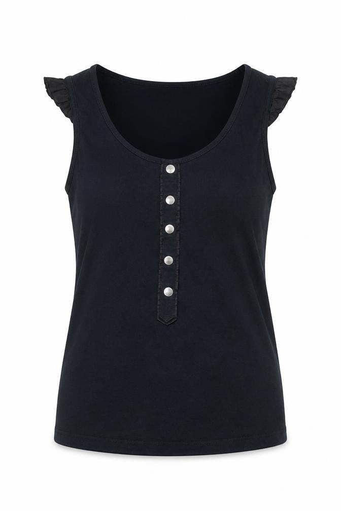 Jenson Womens Black Cotton Basic Tank Size S Scoop Neck