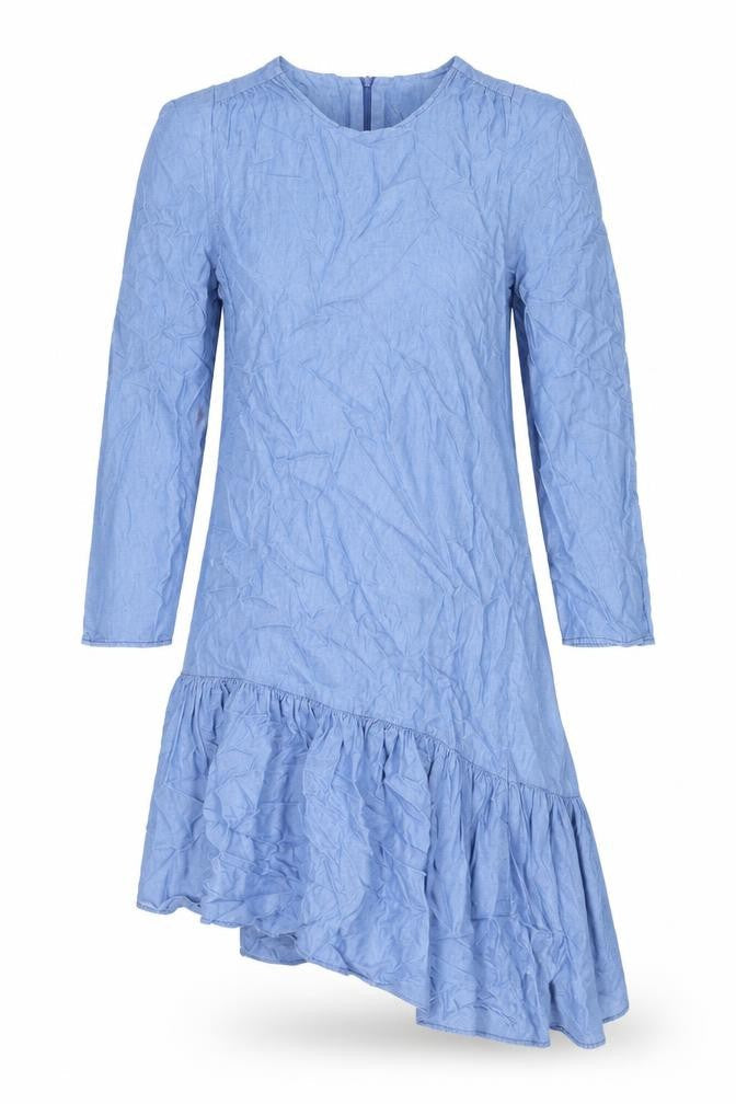 Zara Womens Blue Lyocell A-Line Size M Round Neck Zip