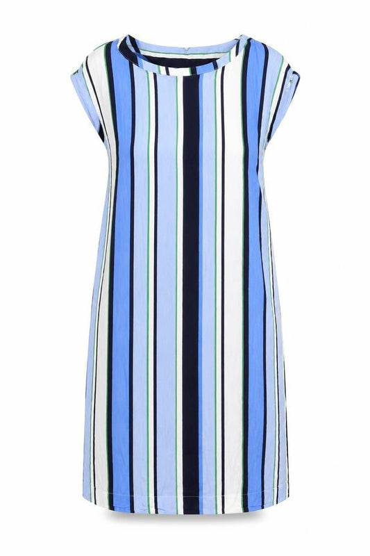 Next Womens Blue Striped Viscose Shirt Dress Size 12 Round Neck Pullover