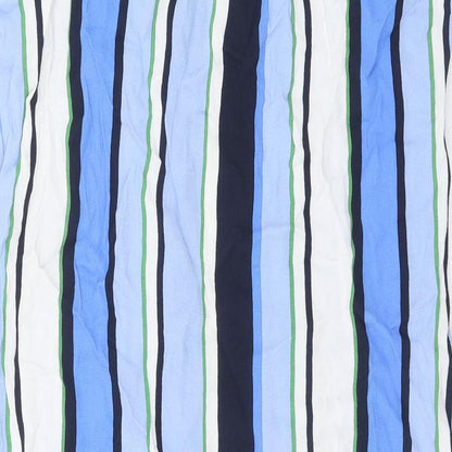 Next Womens Blue Striped Viscose Shirt Dress Size 12 Round Neck Pullover