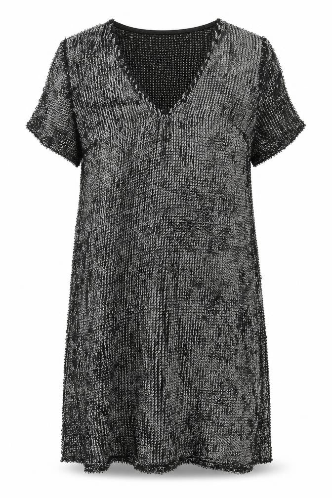 Missguided Womens Silver Polyester A-Line Size 10 V-Neck Pullover