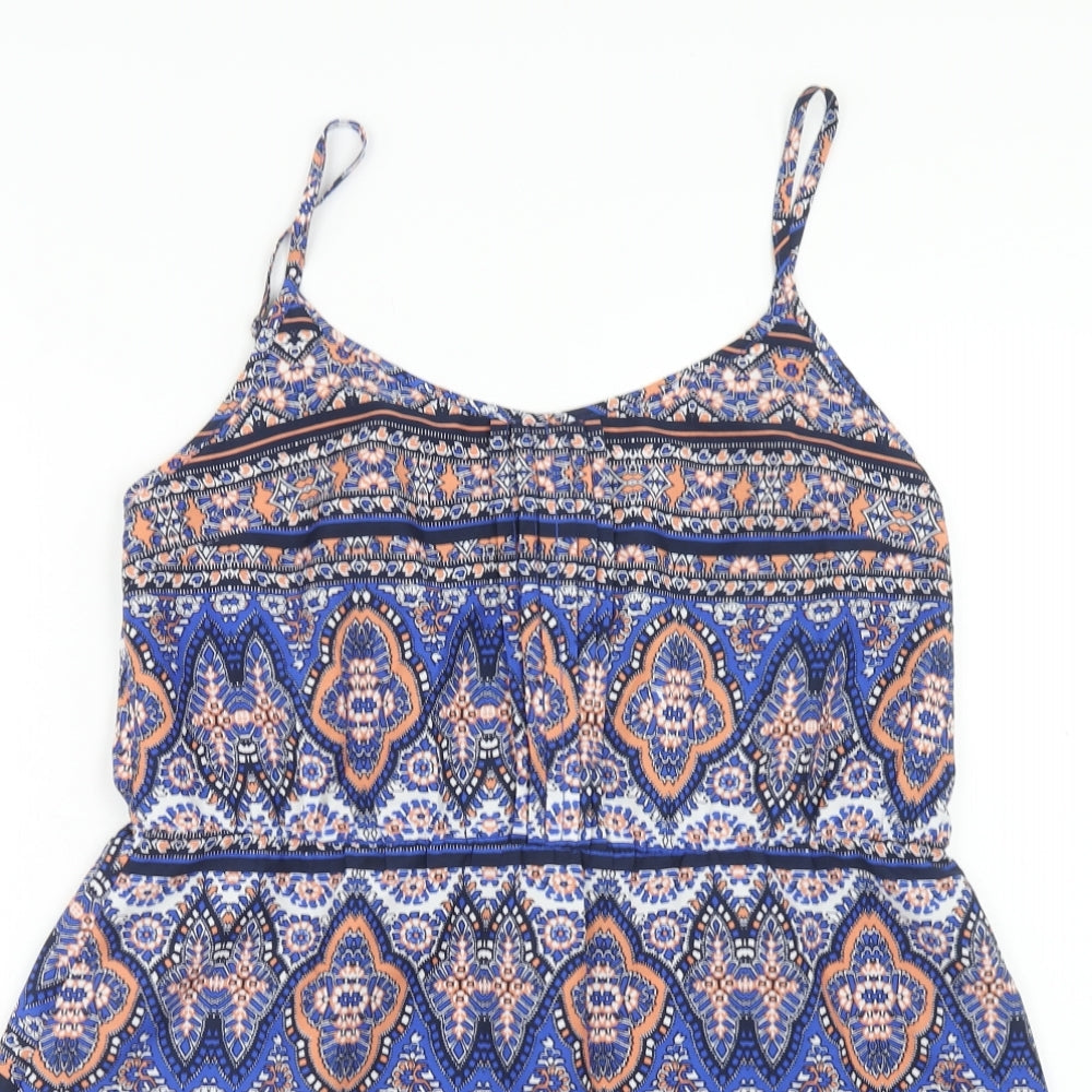 New Look Womens Multicoloured Geometric Polyester A-Line Size 12 Round Neck Pullover