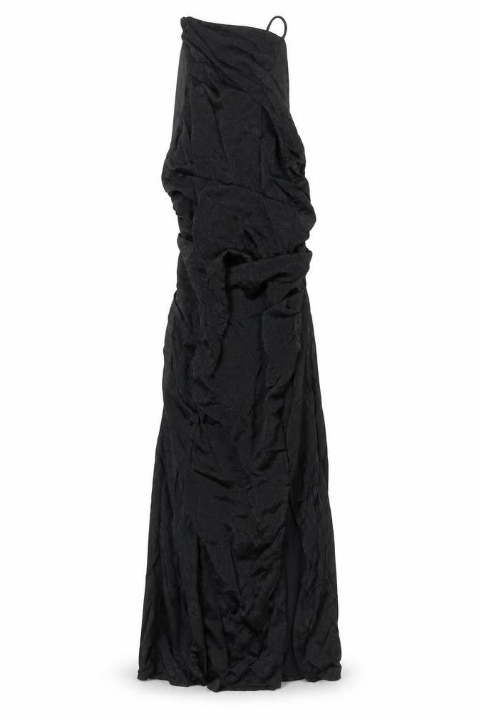 Boohoo Womens Black Polyester Maxi Size 10 Square Neck Zip