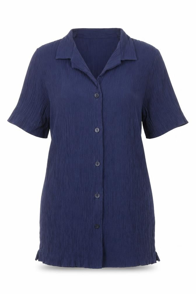 Lauren Duvar Womens Black Polyester Basic Button-Up Size 12 Collared