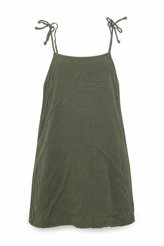 Forever 21 Womens Green Viscose Slip Dress Size S Square Neck Pullover