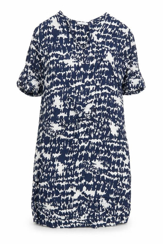 Aquariva Womens Blue Geometric Viscose Shift Size M V-Neck Pullover