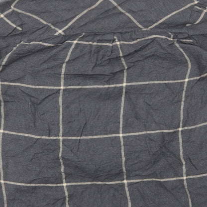 River Island Womens Grey Check Viscose Basic Blouse Size 10 V-Neck