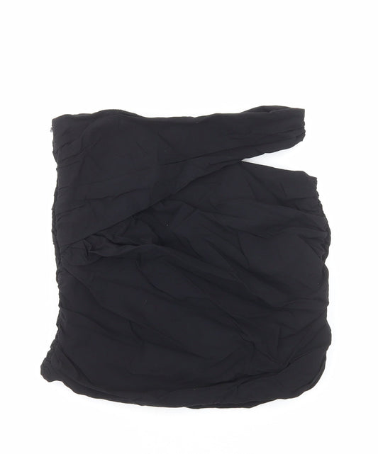 Zara Womens Black Cotton Bandage Skirt Size M Zip