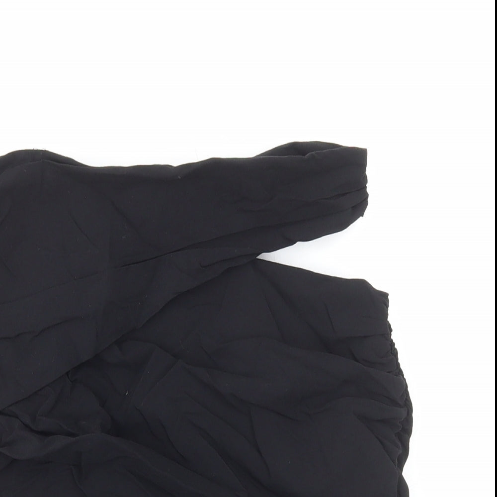 Zara Womens Black Cotton Bandage Skirt Size M Zip