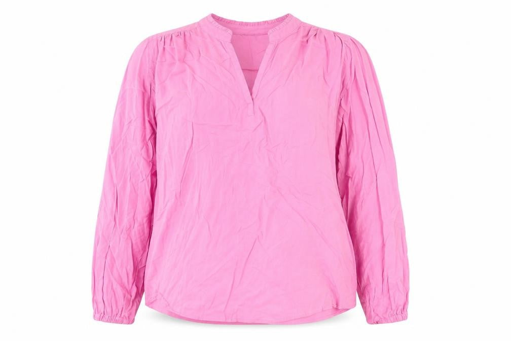 Marks & Spencer Womens Pink Viscose Basic Blouse Size 10 V-Neck