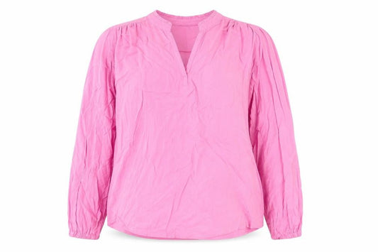 Marks and Spencer Womens Pink Viscose Basic Blouse Size 10 V-Neck