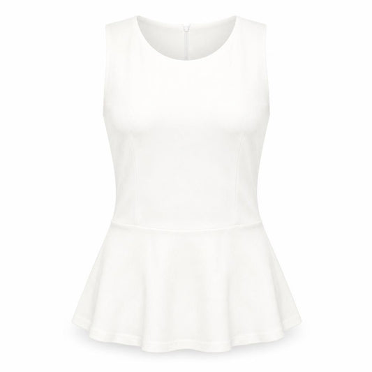Zara Womens Beige Cotton Basic Tank Size S Round Neck
