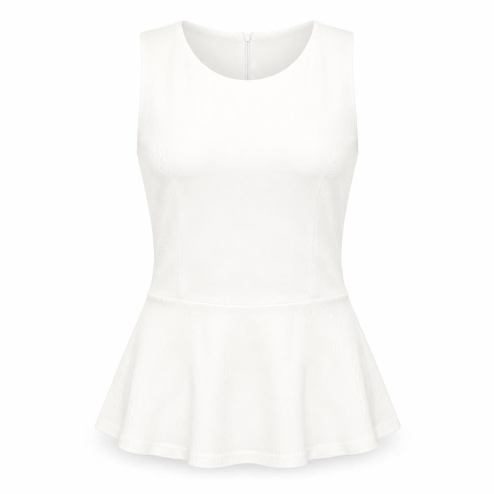 Zara Womens Beige Cotton Basic Tank Size S Round Neck