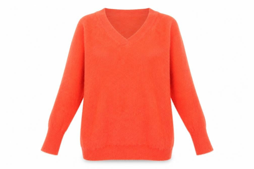 Wallis Womens Red V-Neck Polyamide Pullover Jumper Size S