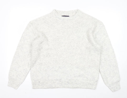 Marks and Spencer Womens Grey Round Neck Acrylic Pullover Jumper Size M