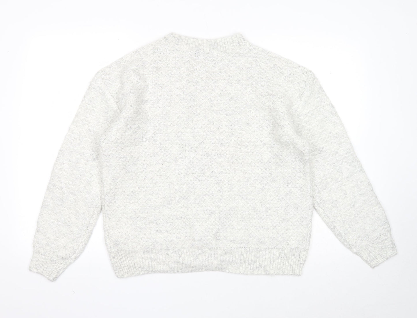 Marks and Spencer Womens Grey Round Neck Acrylic Pullover Jumper Size M