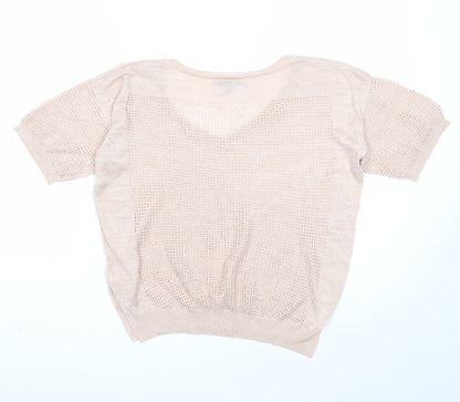 Next Womens Pink Scoop Neck Viscose Pullover Jumper Size 10