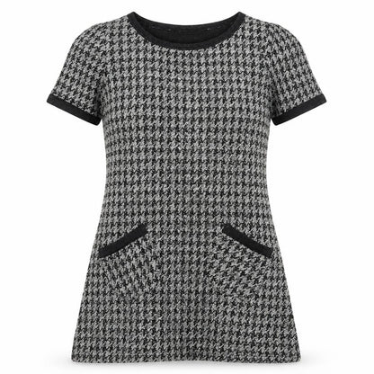 Next Womens Black Geometric Acrylic Shift Size 6 Boat Neck Pullover