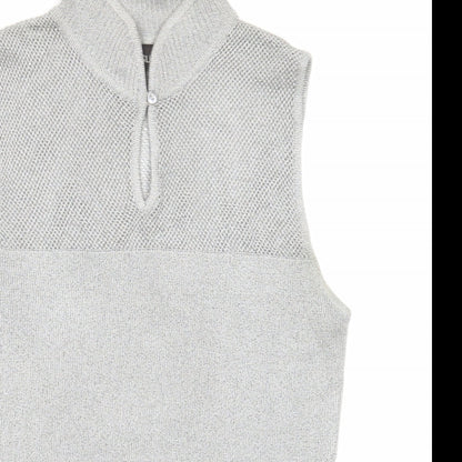 E'sensual Womens Grey Acetate Basic Tank Size M Mock Neck