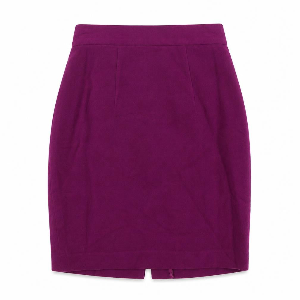 Nic Janik Womens Purple Wool Straight & Pencil Skirt Size 10 Zip