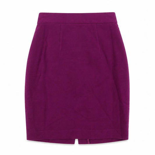 Nic Janik Womens Purple Wool Straight & Pencil Skirt Size 10 Zip