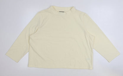 Jones New York Womens Ivory Mock Neck Polyester Pullover Jumper Size XL