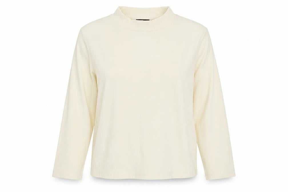 Jones New York Womens Ivory Mock Neck Polyester Pullover Jumper Size XL