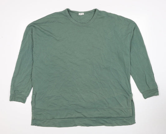 Apeiyu Womens Green Cotton Pullover Sweatshirt Size 2XL Pullover