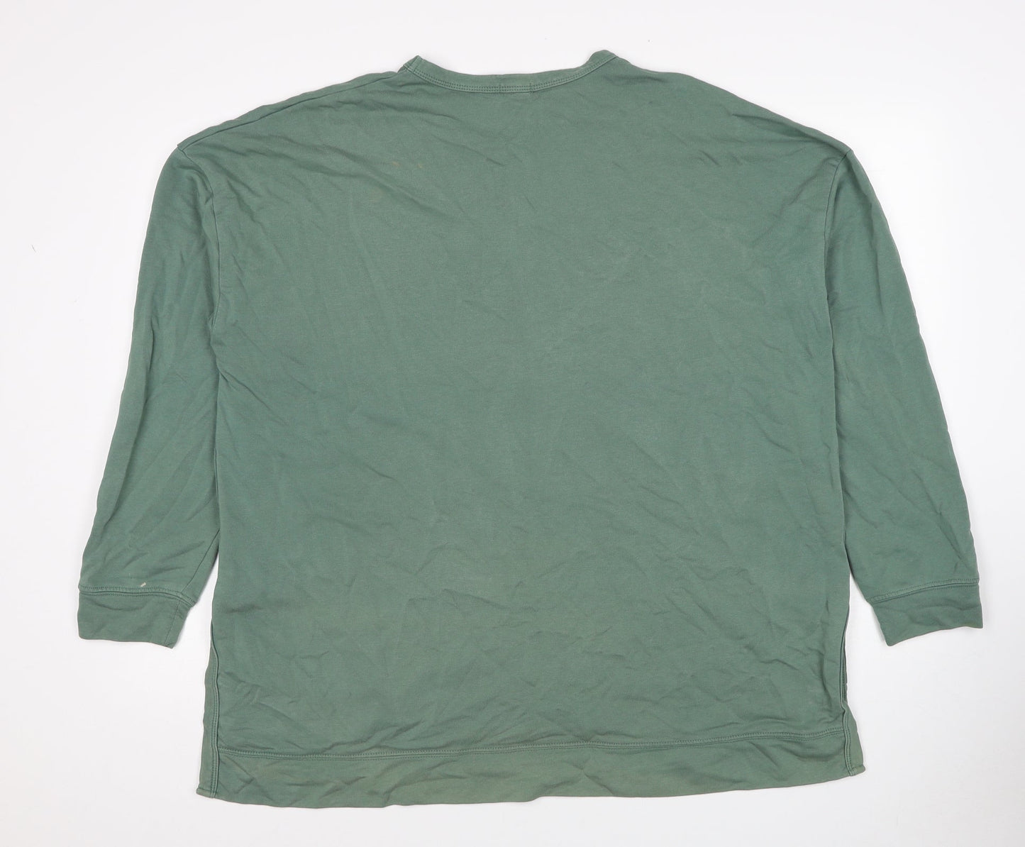 Apeiyu Womens Green Cotton Pullover Sweatshirt Size 2XL Pullover