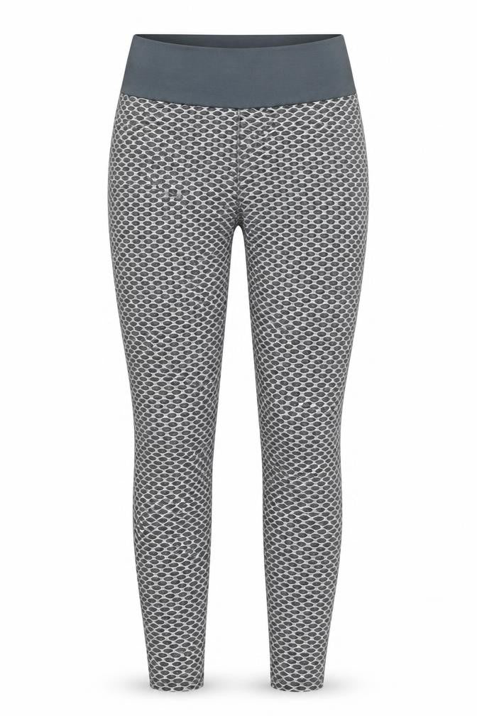 Preworn Womens Grey Geometric Polyester Compression Leggings Size S Regular Pullover