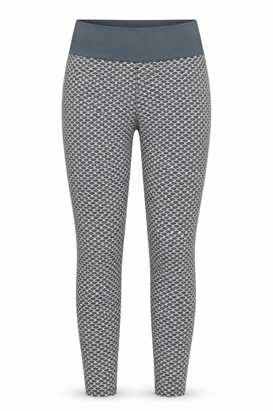 Preworn Womens Grey Geometric Polyester Compression Leggings Size S Regular Pullover